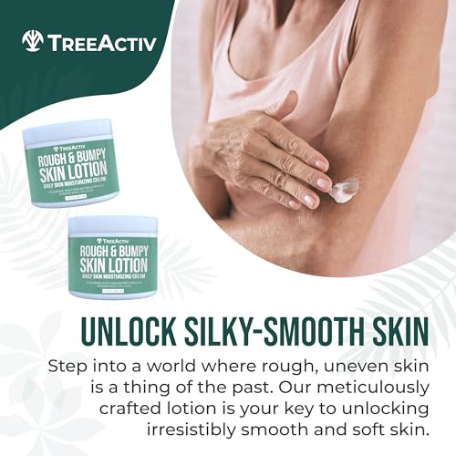 TreeActiv Rough and Bumpy Skin Lotion, 8 fl oz, With Hyaluronic Acid, Shea Butter and Vitamin E, Nourishing Lotion for Rough and Bumpy Skin, Moisturizing Strawberry Legs, For All Skin Types