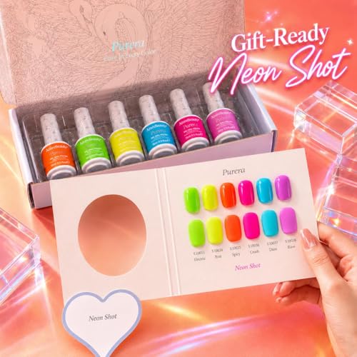 AZUREBEAUTY Neon Shot HEMA-Free 15ML Gel Polish Set - 6 Bright Colors for Nails