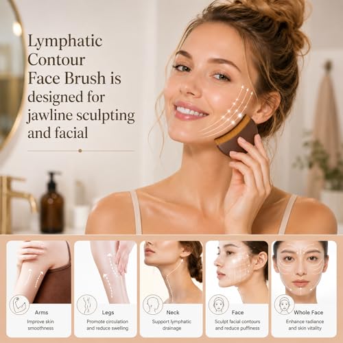Large Lymphatic Face Brush for Contouring & Relaxation - 2 Pack