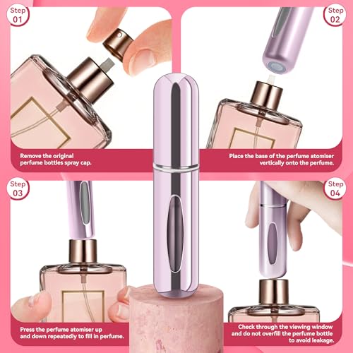 5ml Refillable Perfume Atomizer - 4 Pack Travel Spray Bottles