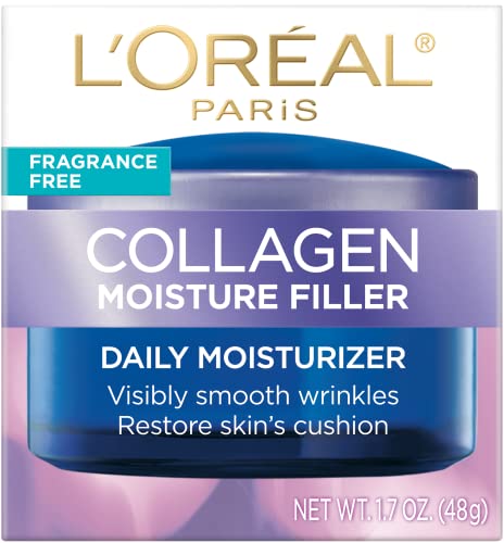 L'Oreal Paris Collagen Daily Face Moisturizer, Reduce Wrinkles, Face Cream, Fragrance Free 1.7 oz