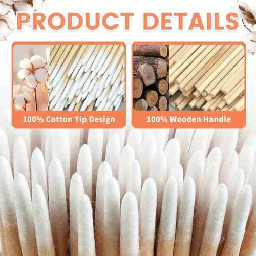 1600PCS Precision Microblading Cotton Swabs, 4 inch Pointed Cotton Swab, Disposable Cotton Sticks for Makeup, Cleaning Nail Polish, Eyebrow, Tattoo Permanent Supplies, Craft