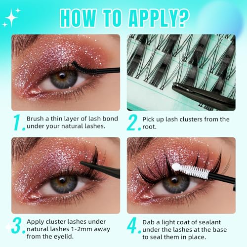 Manga Style Fairy Lash Clusters 144pcs - Invisible Band Wispy