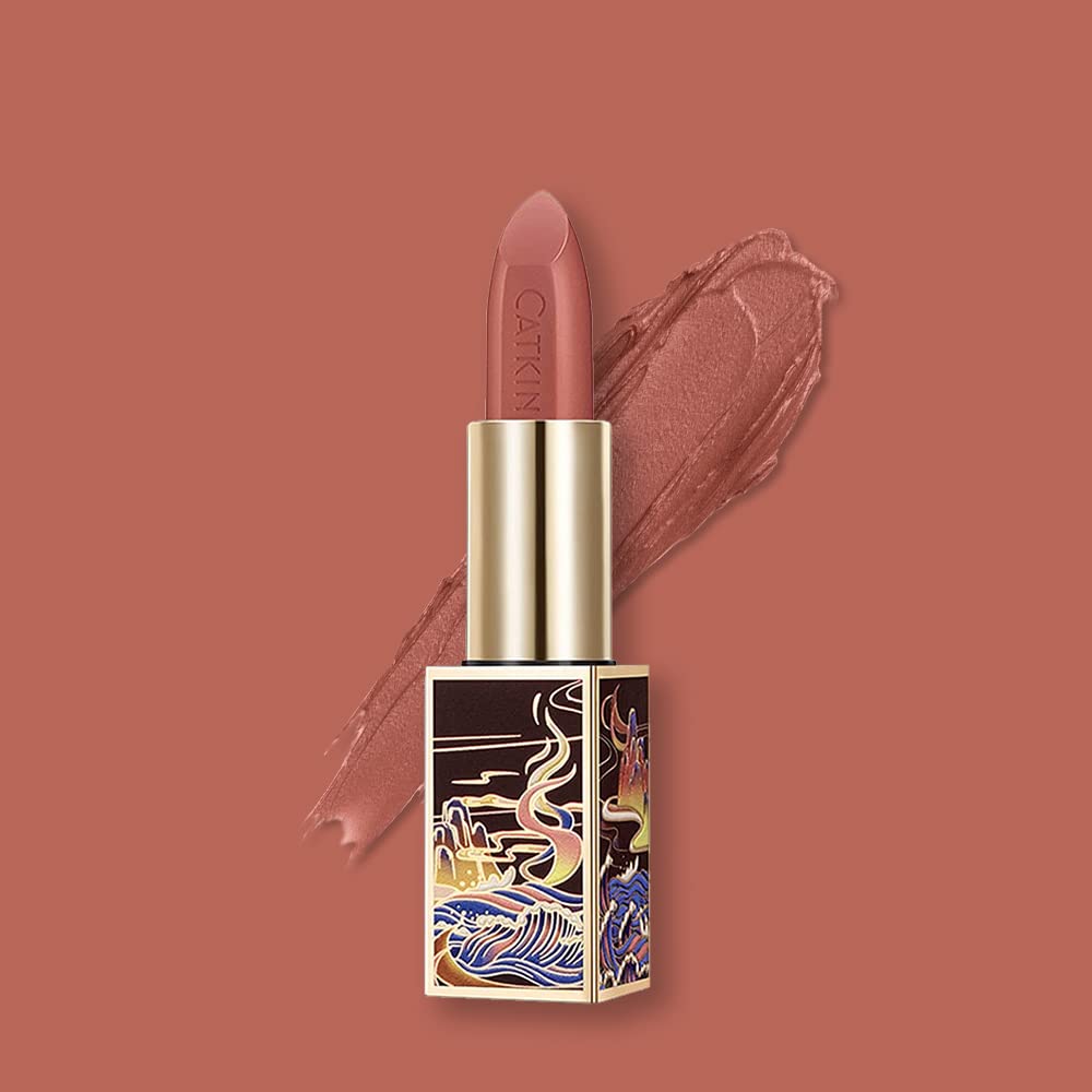 Catkin Rouge Matte Lipstick, Waterproof Long Lasting Satin Moisturizing Smooth Soft 0.13 Ounce-Chinese Style (C.158)