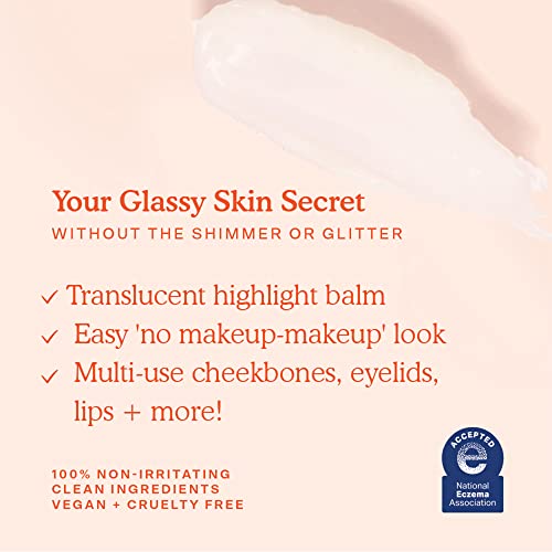 Tower 28 SuperDew Highlighter Balm - Clear, Shimmer-Free Face Luminizer for Glass Skin - Non-Comedogenic Highlighter Makeup for Sensitive Skin - Multi-Purpose Dewy Face Balm - Vegan (0.16 oz)