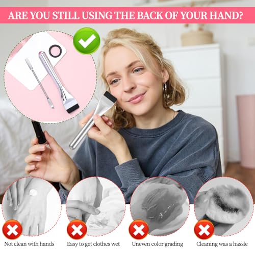 Ouligay 3 Pcs Make Up Spatula Tool Including Makeup Mixing Palette,Foundation Spatula,Makeup Palette Tray,Makeup Accessories Set for Women Girl Korean Makeup Cosmetic Spatula Tool(Metal)