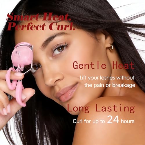 Heated Eyelash Curler, Electric Eyelash Curler£¬10s Fast Heating£¬4 Temp Levels, Long-Lasting 24H Curl, USB Rechargeable, Smart Memory, Gentle Clamp, Portable,LOOMADE