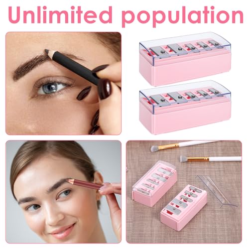 2-Pack 5-Hole Cosmetic Pencil Sharpener for Eyeliner & Lip Liner - Pink