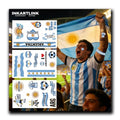 INKARTLINK 3 Sheets Argentina Flag Temporary Tattoos Waterproof & Realistic