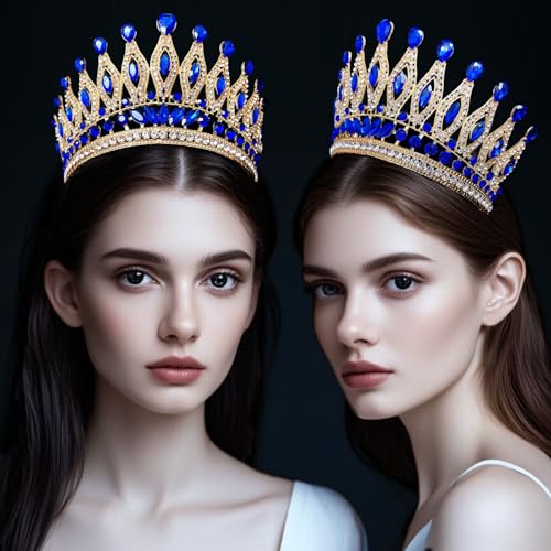 Rhinestone Wedding Tiara Crown for Women with Combs