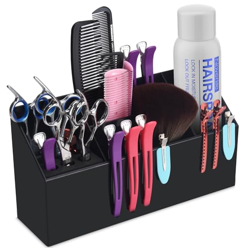 Noverlife Black Hair Scissors Storage Box Large Shear Holder for Salon & Barbershop