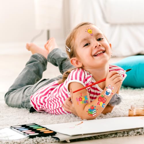 Back to School Temporary Tattoos - 80pcs Doodle Design