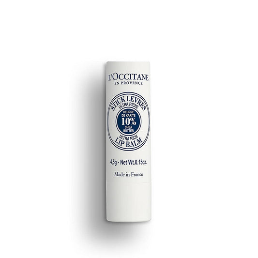 L'OCCITANE Ultra-Rich 10% Shea Butter Nourishing Lip Balm Stick: Moisturize Dry Lips, Twist Up, Softening, With Beeswax and Castor Oil, Silicone-Free