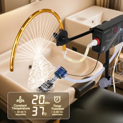 Waterfall Head Spa Machine with Temperature Control & Adjustable Frame