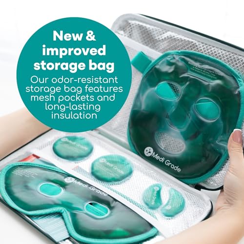 Medi Grade Green Ice Face & Eye Mask Set – Cooling Gel Masks for Dark Circles & Puffy Eyes