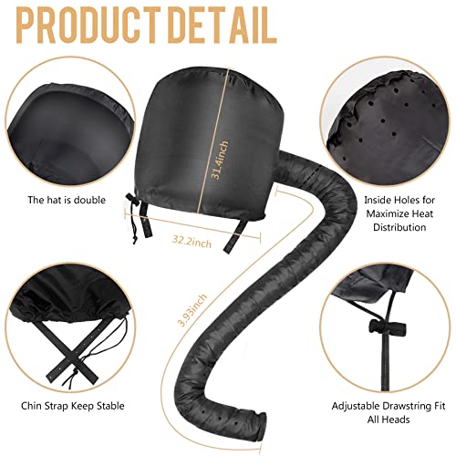 Adjustable Hair Dryer Bonnet Hood - Universal Hair Styling & Deep Conditioning Cap