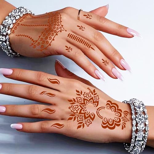 20 Sheets Henna Tattoo Stencils Kit, Reusable Hand