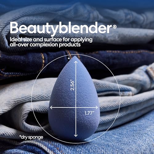 Beautyblender¢ç |Denim Limited Edition Beauty Blender Sponge, Super-Soft Foam Easily Blends Foundations, Powders & Creams, Made in USA, Reusable, Washable, Streak Free Application, Vegan, Cruelty Free