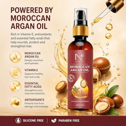 N PLUS Moroccan Argan Oil for Hair - Dry & Damaged Hair Treatment