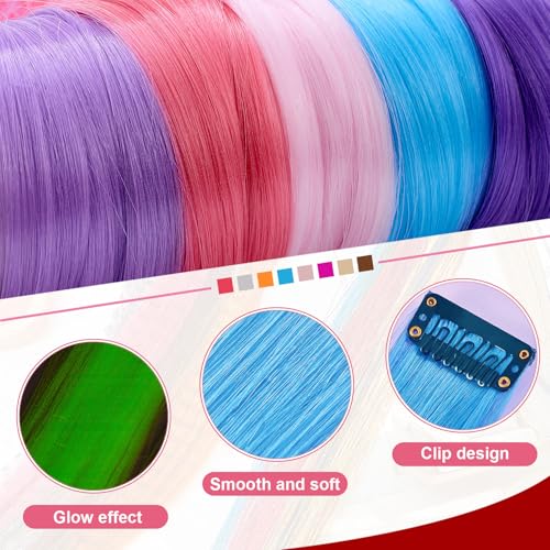 Glow in the Dark Hair Extensions 20 Inch Clip-in