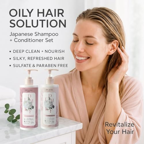 DEMIKI Japanese Shampoo & Conditioner Set for Oily Hair - 32oz