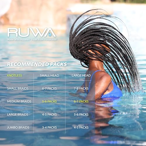 Sensationnel Ruwa prestretched braiding hair - 2x ruwa 30inch water repellent kanekalon fast dry synthetic braid in hair extensions - 2x Ruwa 30 inch (1 pack, PURPLE)