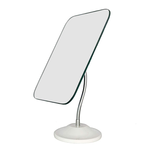 YEAKE Adjustable Flexible Gooseneck Makeup Mirror,360°Rotation Folding Portable Desk Vanity Mirror with Stand Shower Shaving Cosmetic Mirror Square Large