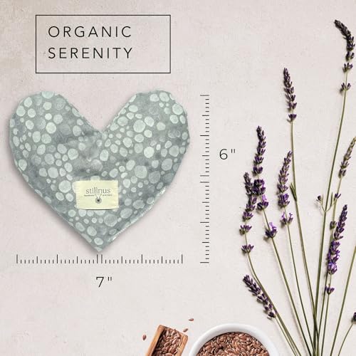 Weighted Heart Eye Pillow with Organic Lavender & Flaxseed ? Relaxation Gift for Women, Meditation Tool, Mindful Rest, Cooling Eye Mask, Wellness Self-Care Kit