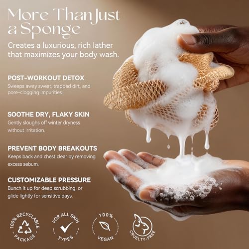African Net Sponge 45" Elastic Exfoliating Bath Loofah