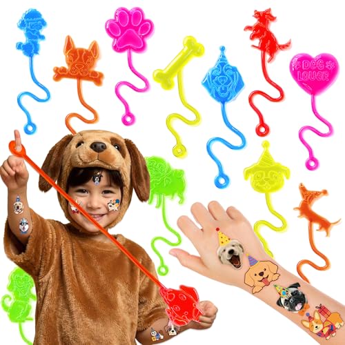 48 Pc Dog Party Favors Set - Stick Hands & Tattoos