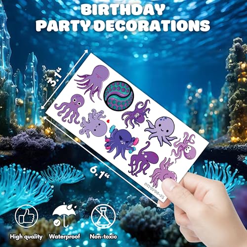 100 PCS Octopus Temporary Tattoos - Ocean Party Favors
