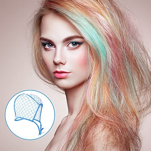 Hair Highlighting Cap Set with Hook Needles for Hair Dyeing - 10 Pieces