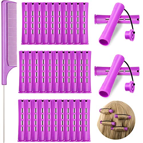 WILLBOND 36 Pcs Cold Wave Perm Rods with Rat Tail Comb