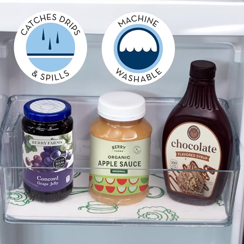 Absorbent Refrigerator Liners - 12x24 Inch Veggie Print, 3 Pack