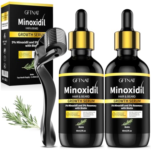 5% Minoxidil Hair Growth Serum for Men & Women with Biotin