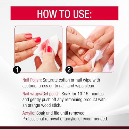 SuperNail Pure Acetone Nail Polish Remover Gel - Fast-Acting, Unscented, 4 fl oz