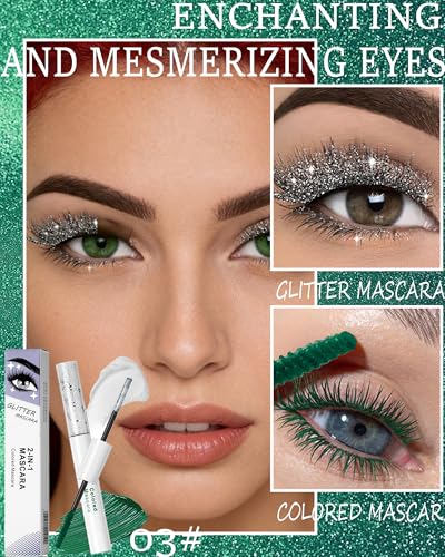 Dual-Ended Mascara - Glitter & Matte Waterproof, Long-Lasting Volume