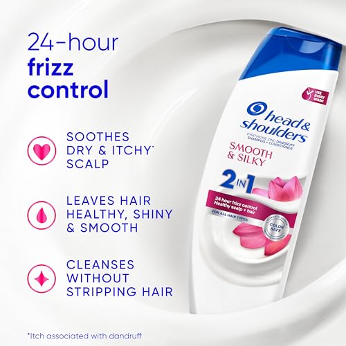 Head & Shoulders Smooth & Silky Anti-Dandruff 2-in-1 Shampoo, 28.2 Fl Oz