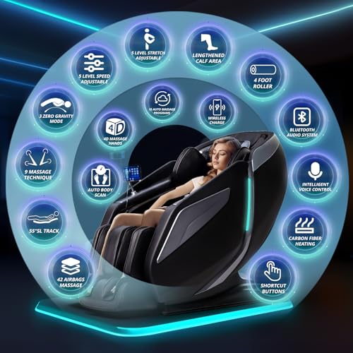 HealthRelife 4D Full Body Massage Chair Zero Gravity Recliner
