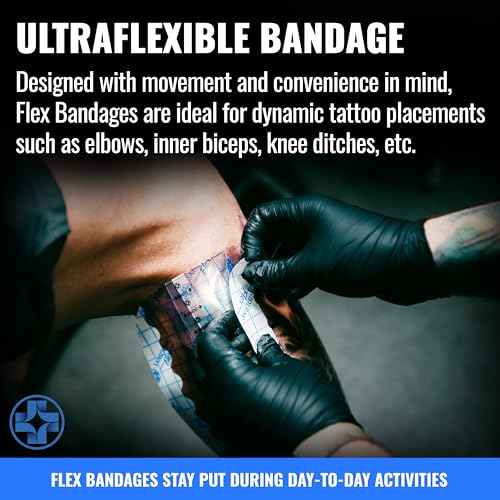 Saniderm Flex Tattoo Aftercare Bandage (New) (3 Sheets, 6 in x 8 in) ? Convenient, Faster Tattoo Healing and Protection ? Sterile, Waterproof, Ultra Flexible, Tatoo Aftercare Wrap ? Matte Finish