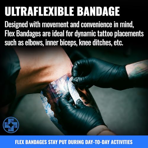 Saniderm Flex Tattoo Bandage - 10.2in x 2yd Waterproof Sterile Wrap
