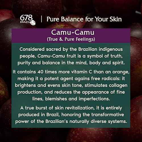 678Brazil Pro-Aging Face Serum - Daily Use - Reduces Fine Lines & Wrinkles - Firmer & More Radiant Skin - Camu-Camu, Hyaluronic Acid, 1% Bakuchiol, Vitamin C, Prebiotic, Niacinamide - 1.01 fl oz