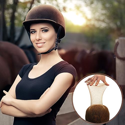 4-Pack Equestrian Hair Nets for Women Riders Light Brown