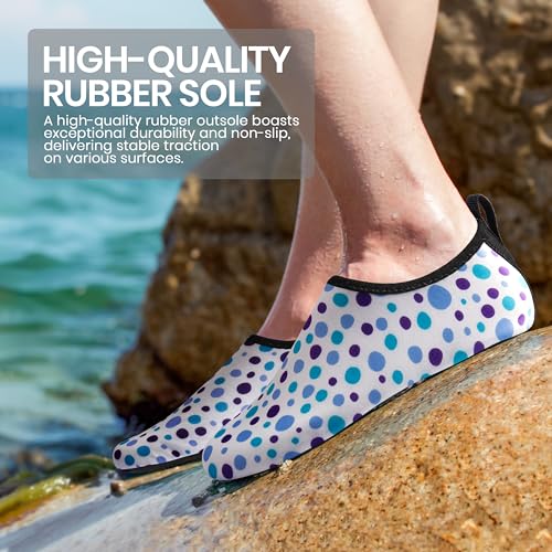 SEEKWAY Water Shoes Women Men Adult Quick-Dry Aqua Socks Barefoot Non Slip for Beach Swim River Pool Lake surf Black Size SK002