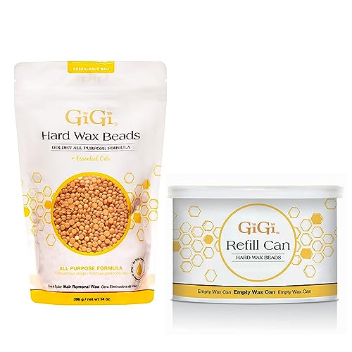 GiGi Golden Honee All Purpose Hard Wax Beads and Refill Can, 14 oz