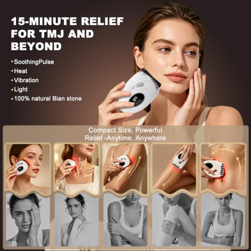 VEZURZO 2-in-1 Heated Gua Sha Facial Massager for Jaw & Skin Toning