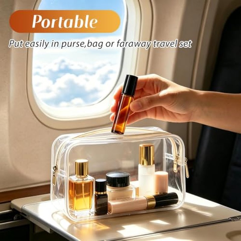 60 Pack Rose Quartz Essential Oil Roller Bottles - 10ml Amber Glass