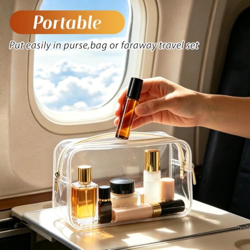 Amber Glass Rose Quartz Essential Oil Roller Bottles 10ml Leakproof Set