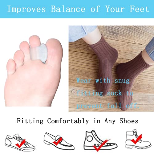 MENOCADY Clear Gel Toe Separator Pack of 12 - Big Toe Spacers for Bunions, Overlapping Toes, and Toe Corrector (1/4" Thick)