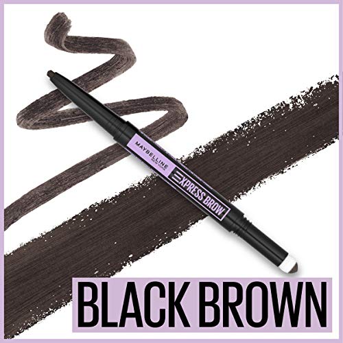 Maybelline Express Brow 2-In-1 Pencil and Powder Eyebrow Makeup, Black Brown, 1 Count